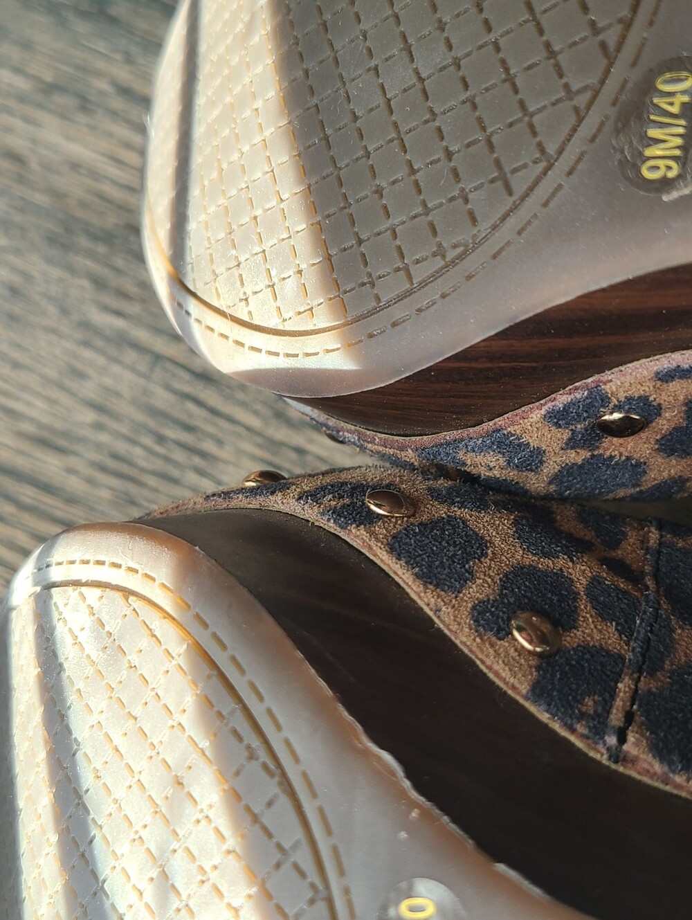 Jessica Simpson Tymina studded leopard print suede wedge sandals - Size 9 - Picture 14 of 16